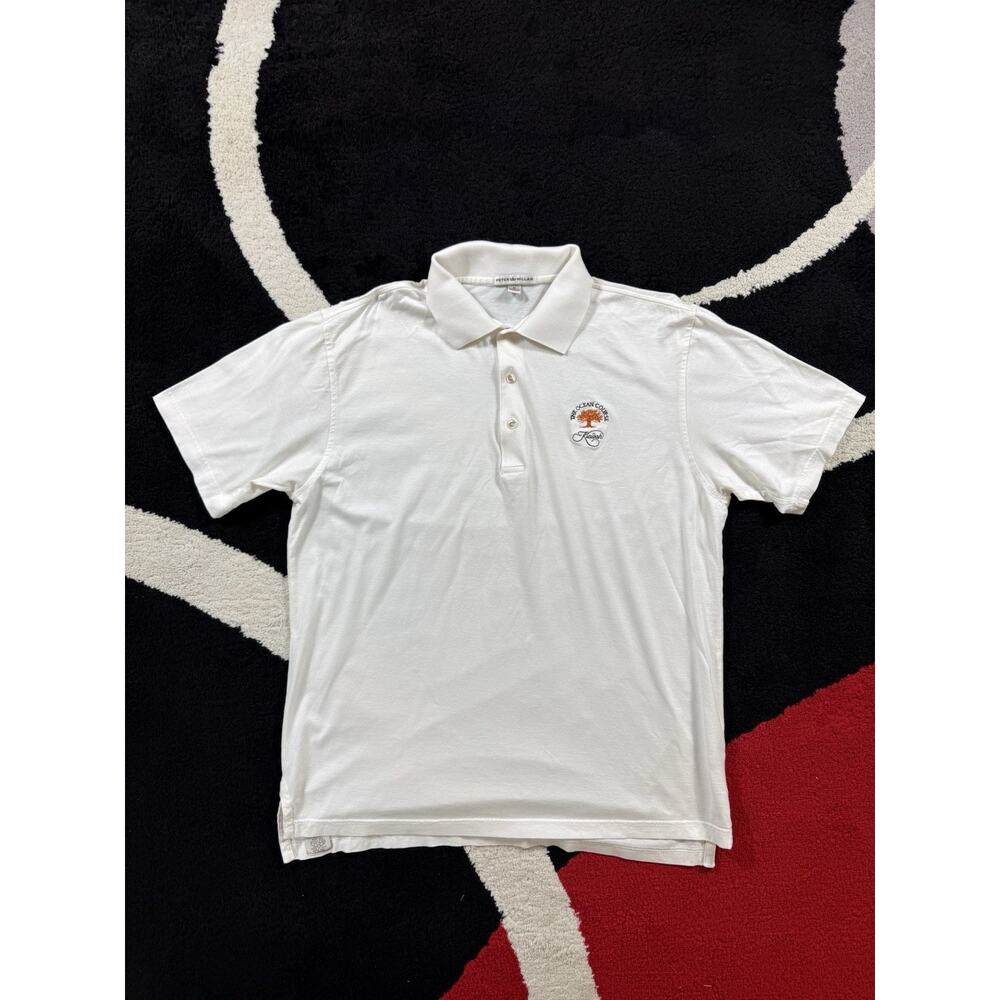 Peter Millar Polo Shirt Mens Medium Kiawah Ocean Course White Golf Cotton Casual